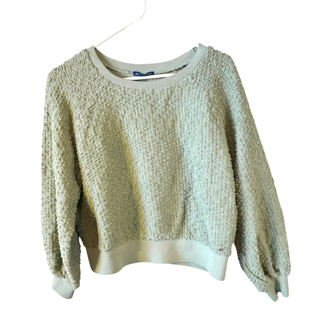 Southern Shirt Co Sage Green Loop Knit Fleece Pullover Sweatshirt Medium